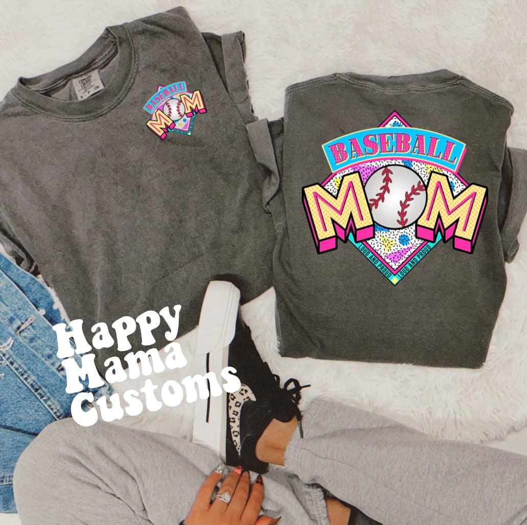 90’s baseball mom tee on Pepper