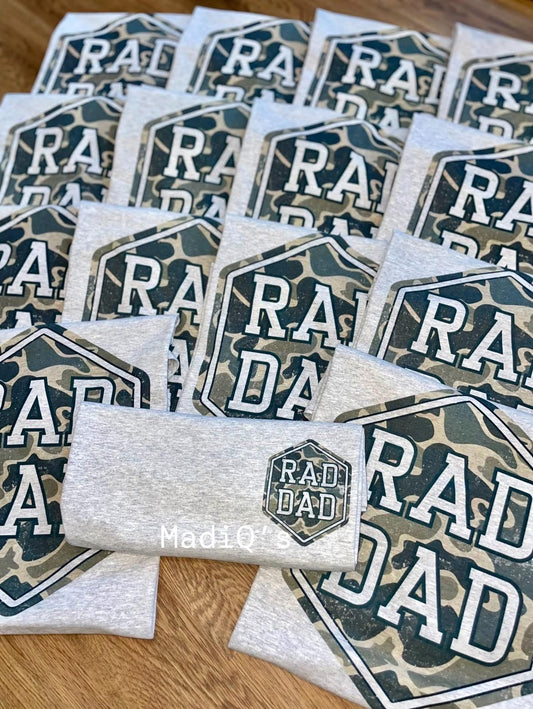 Dad tees on Gildan ash