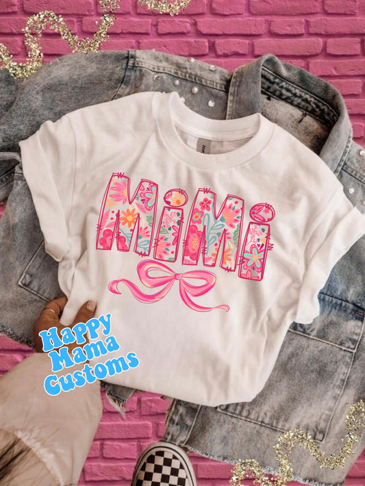 Floral MiMi with Bow *Comfort Colors*