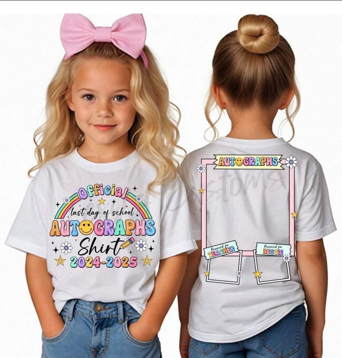 Youth Gildan last day of school tee- double sided