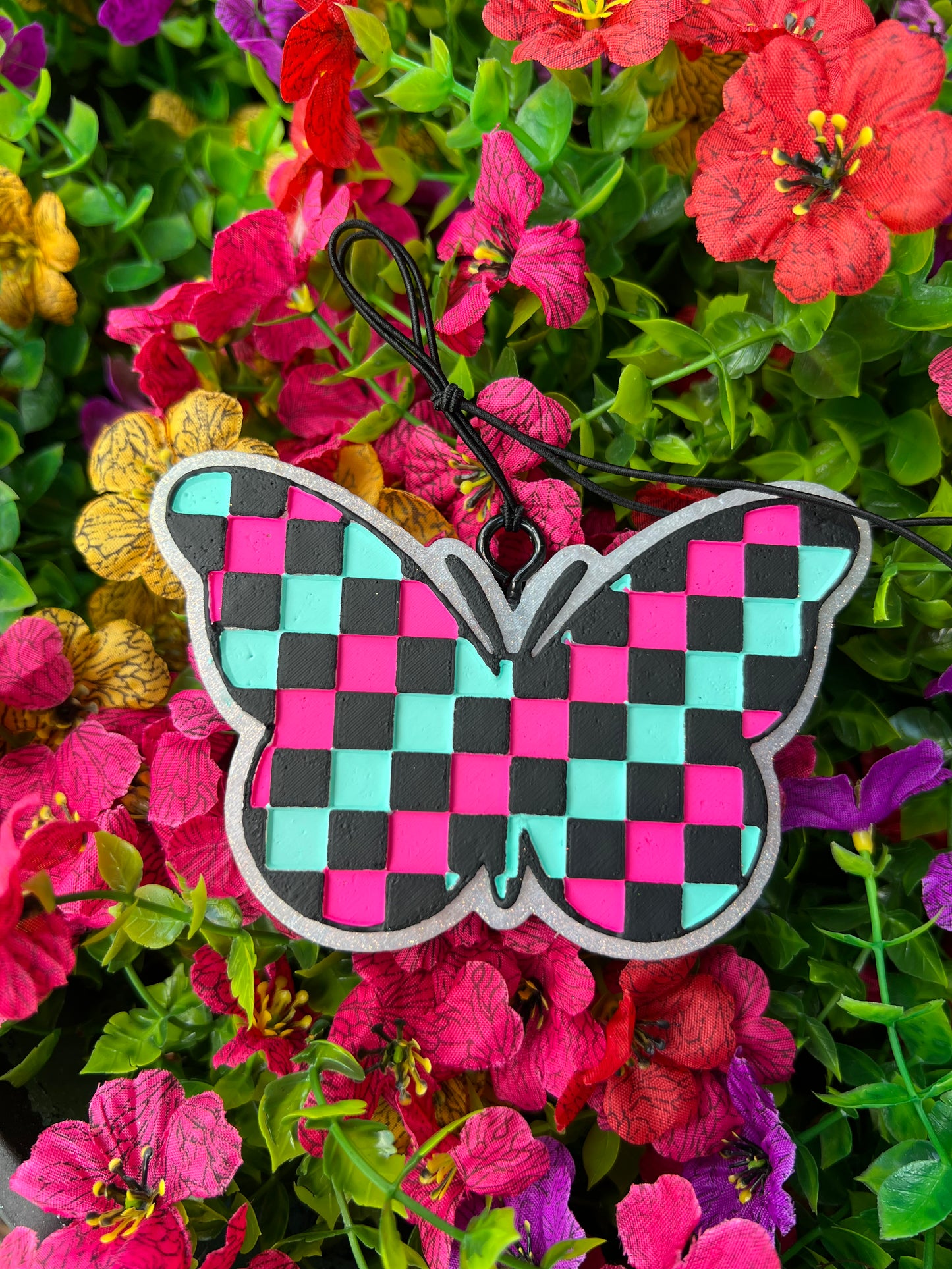 🦋Pink Checkered Print Butterfly🦋